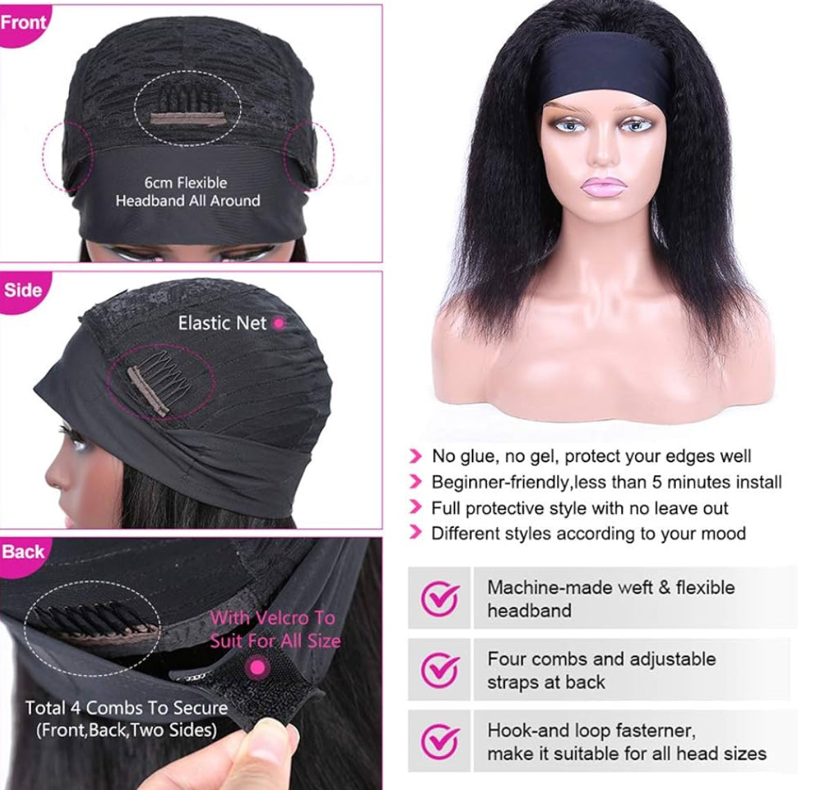 Vanmast Headband Wig